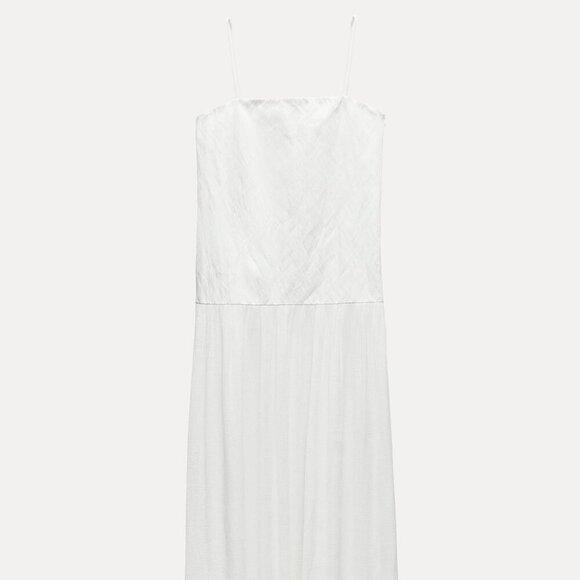 ZARA NEW WOMAN SS24 OYSTER-WHITE CONTRAST DRESS Size M NEW WITH TAG! - Picture 14 of 15